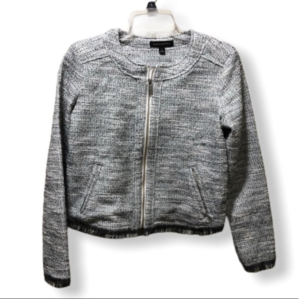 {Banana Republic} Fringe Edge Boucle Jacket